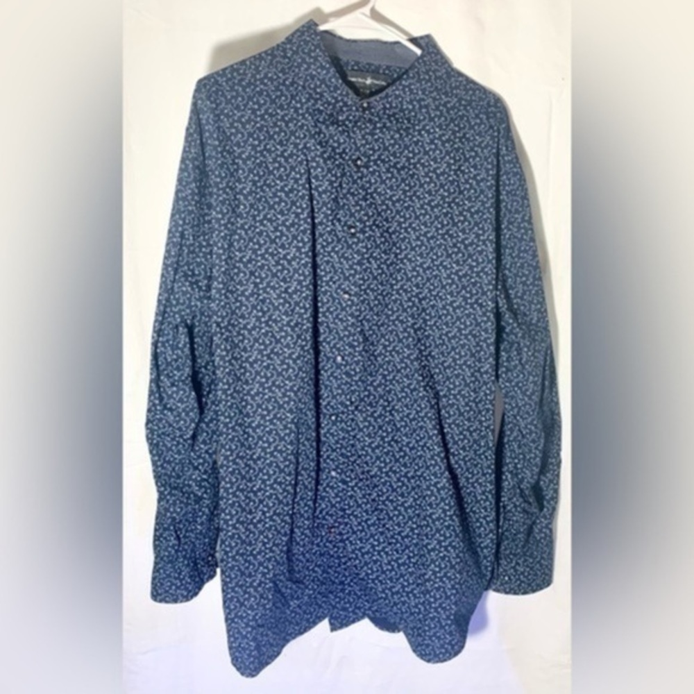 BEVERLY HILLS POLO CLUB mens blue button down shirt
